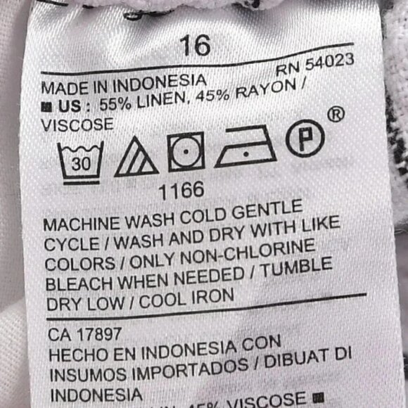 Old Navy Linen Blend Striped High Rise Tie Waist Shorts White Grey Size 16 - Picture 5 of 5